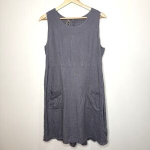 Flax Sleeveless Grey Linen A-Line Dress